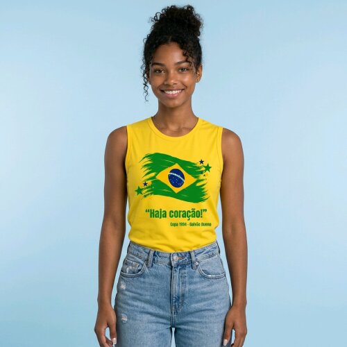 Camiseta Regata Feminina Brasil Frases de Outras Copas – Torcida Brasil 2026