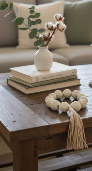 Colar de Mesa em Cerâmica Granulada com Tassel
