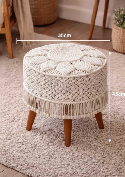 Puff Decorativo em Macramê