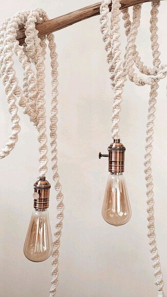 Conjunto de Luminárias decorativa em macrame