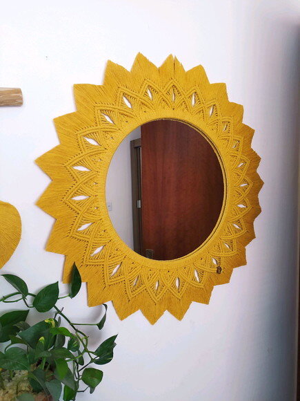 Espelho Decorativo em Macramê