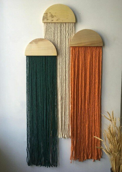 Painel de Macrame Meia Lua