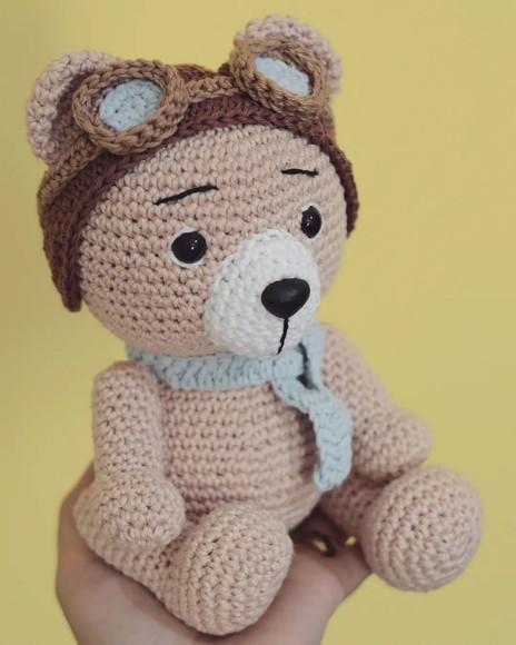 Urso Aviador Amigurumi
