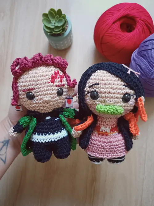 Tanjiro e Nezuko Amigurumi
