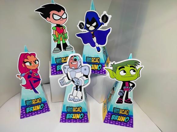 40 Caixinhas Personalizadas Heróis Jovens Titãs