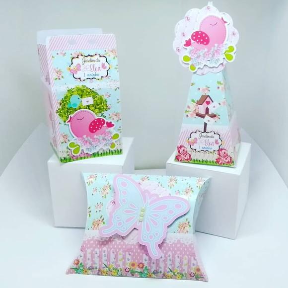 40 Caixinhas Personalizadas Jardim Encantado