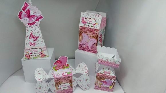 40 Caixinhas Personalizadas Jardim Encantado