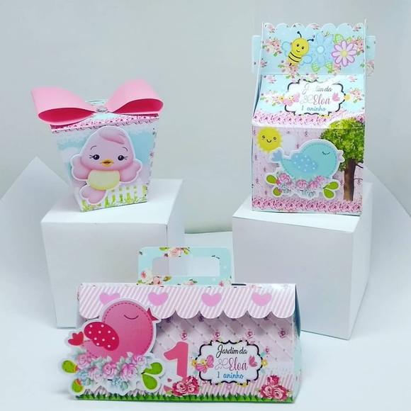 40 Caixinhas Personalizadas Jardim Encantado