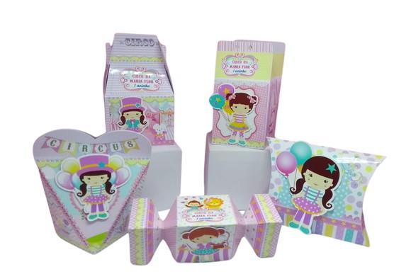40 Personalizados Circo Aquarelado Menina