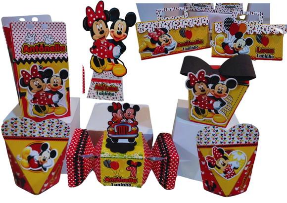40 Personalizados Mickey e Minnie