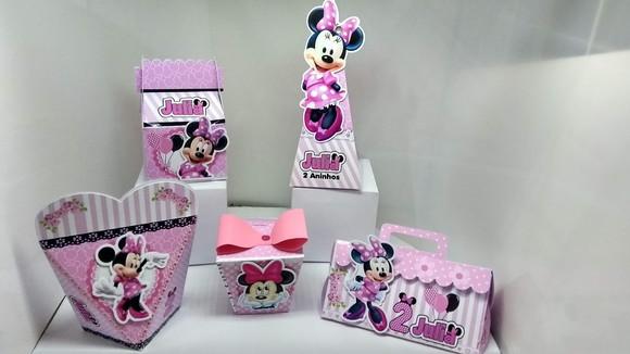40 Personalizados Minie Rosa