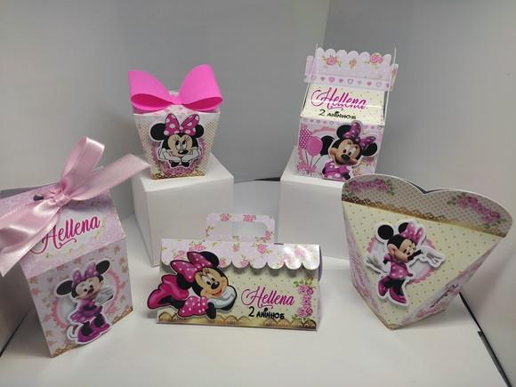 40 Personalizados Minie Rosa Clean