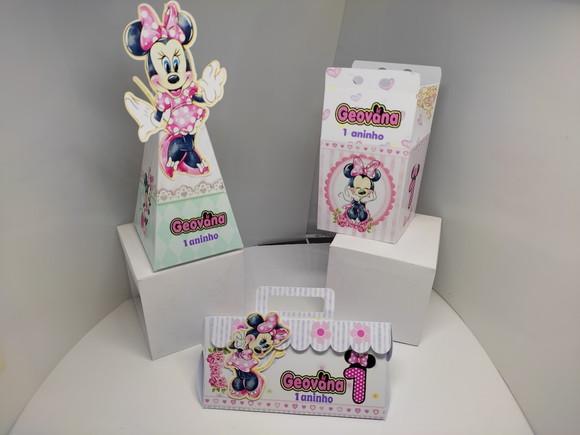 40 Personalizados Minie Rosa Clean