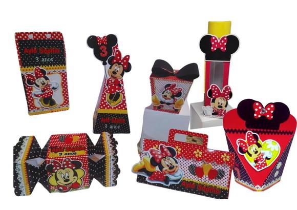 40 Personalizados Minnie Vermelha