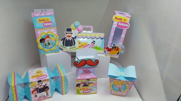40 Caixinhas 3d Personalizadas Mundo Bita Rosa