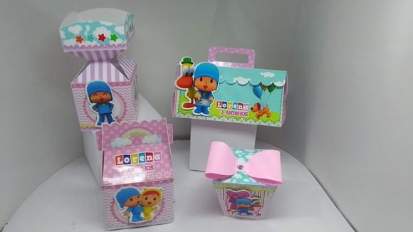 40 Caixinhas 3d Personalizadas Pocoyo Menina