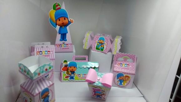 40 Caixinhas 3d Personalizadas Pocoyo Menina