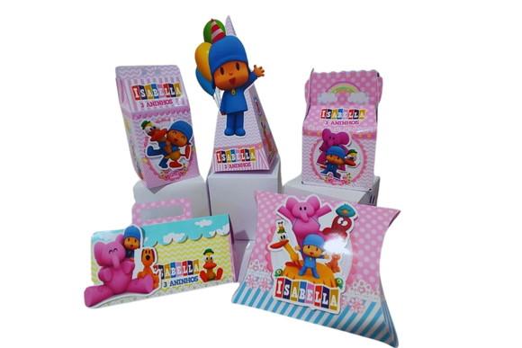 40 Caixinhas 3d Personalizadas Pocoyo Menina