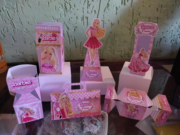 50 Caixinhas Personalizadas 3d Barbie