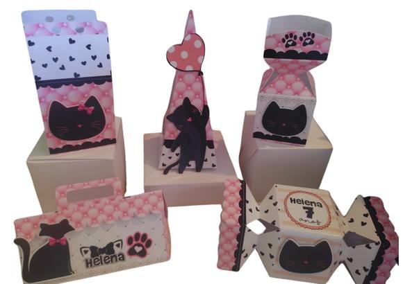 50 Caixinhas Personalizadas Gatinha