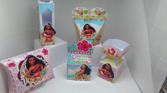 50 Caixinhas Personalizadas Moana Moçinha