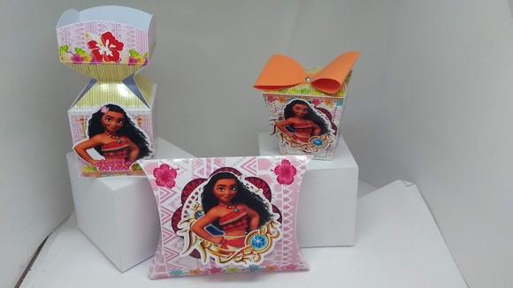 50 Caixinhas Personalizadas Moana Moçinha