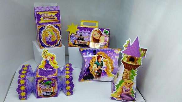50 Caixinhas Personalizadas Rapunzel
