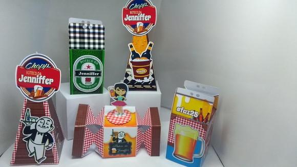 50 caixinhas personalizadas tema Boteco