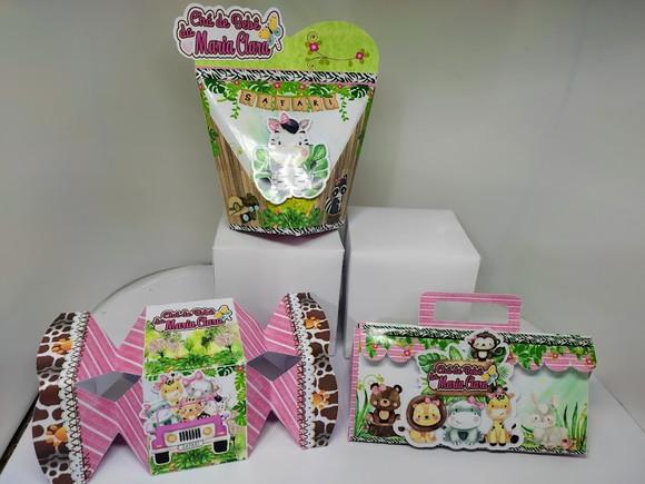 50 caixinhas personalizadas safari menina