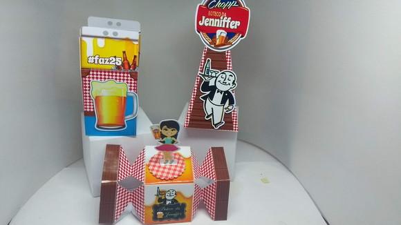 50 caixinhas personalizadas tema Boteco
