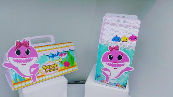 50 Personalizados 3d Baby Shark Rosa