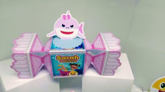 50 Personalizados 3d Baby Shark Rosa