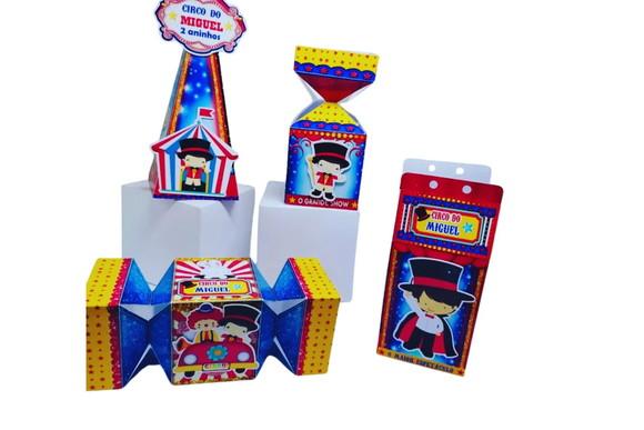 Caixinhas 3d Personalizadas Tema Circo - 40 Cx