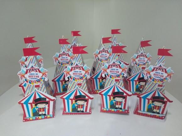 Caixinhas 3d Personalizadas Tema Circo - 40 Cx