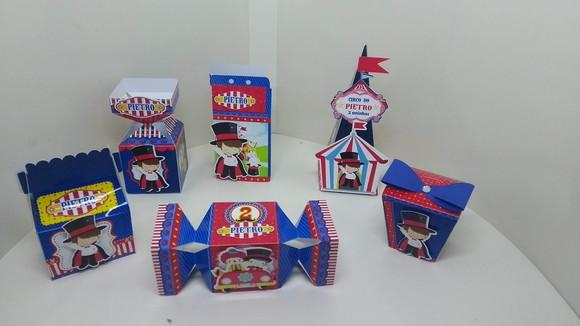 Caixinhas 3d Personalizadas Tema Circo - 40 Cx