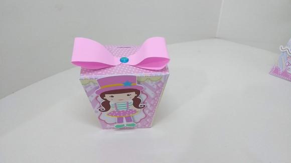 Kit 40 Caixinhas 3d Personalizadas Tema Circo Rosa