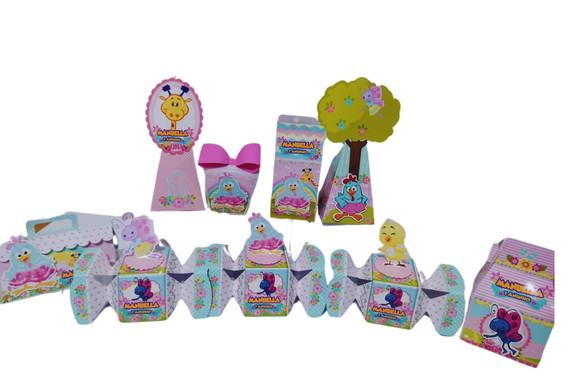 Kit 40 Caixinhas 3d Galinha Pintadinha Candy Color