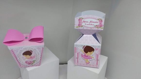 Kit 40 Caixinhas 3d Personalizadas Bailarina