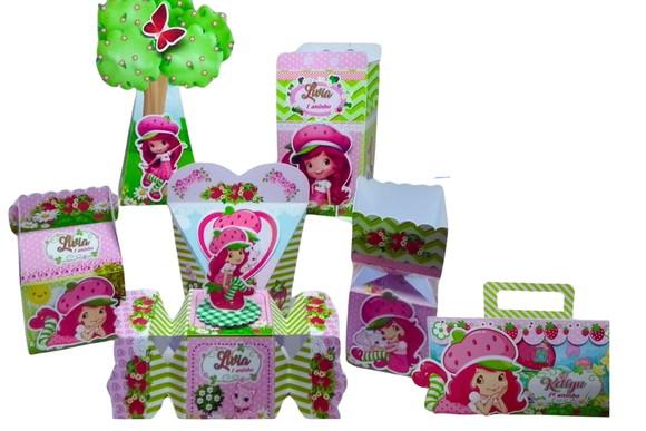 Kit 40 Caixinhas 3d Personalizadas Moranguinho