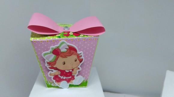 Kit 40 Caixinhas 3d Personalizadas Moranguinho