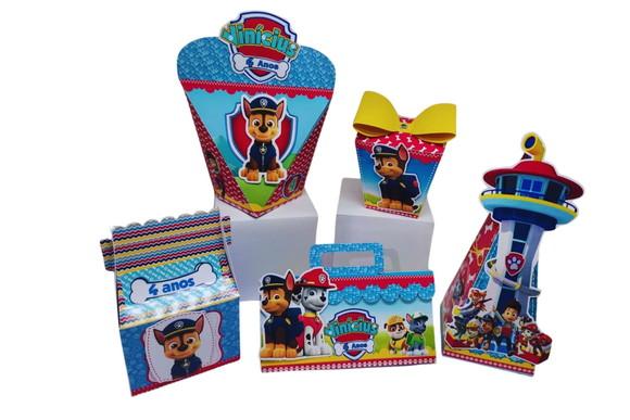 Kit 40 Caixinhas 3d Personalizadas Patrulha Canina