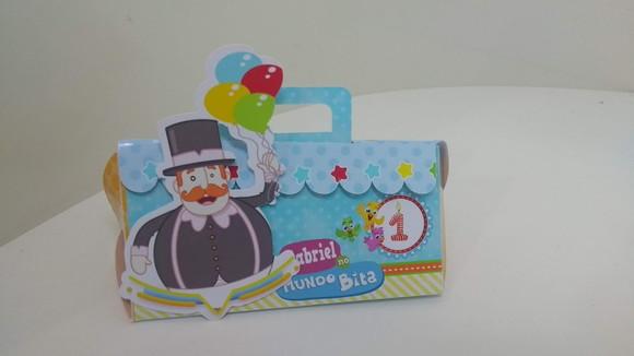 Kit 40 Caixinhas 3D Personalizadas Mundo Bita menino