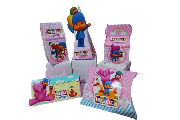 Kit 40 Caixinhas 3d Personalizadas Pocoyo