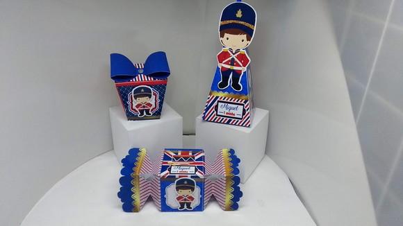Kit 40 Caixinhas 3D Personalizadas Soldadinho de Chumbo