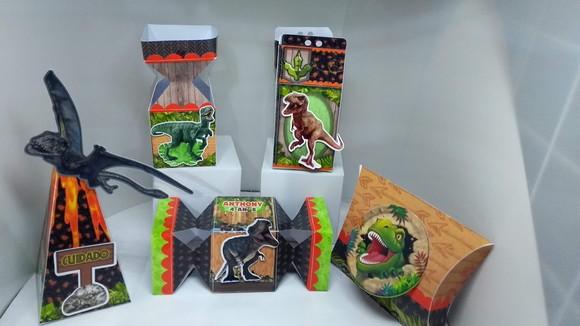 Kit 40 Caixinhas Personalizadas  Dinossauro