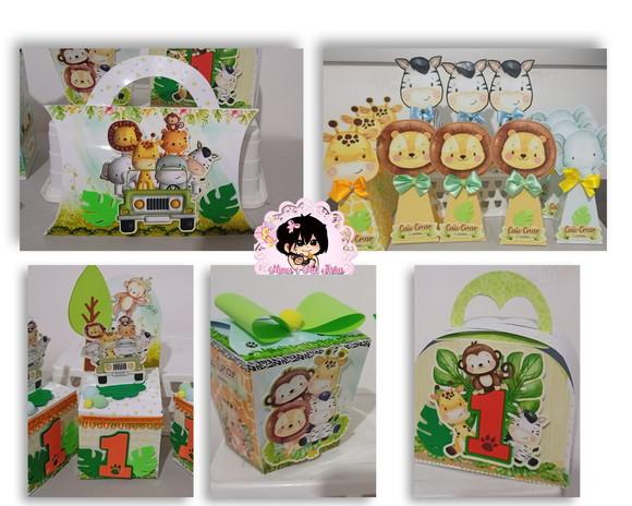 Kit Personalizados Safari Tamanho Grande 20 Unidades