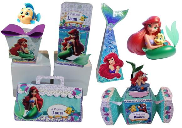 Personalizados Pequena Sereia 3d - 40 Itens