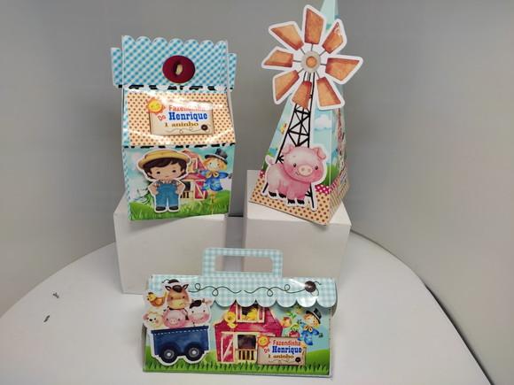 Personalizados Fazendinha Aquarelada - 40 Unidades 3d