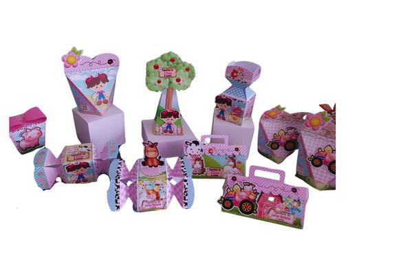 Personalizados Fazendinha Aquarelada Menina - 40 Cx