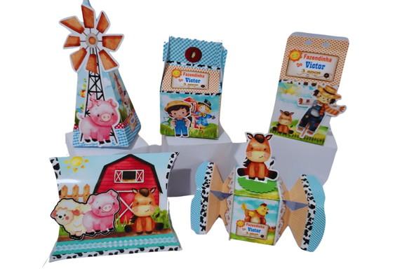 Personalizados Fazendinha Aquarelada - 40 Unidades 3d